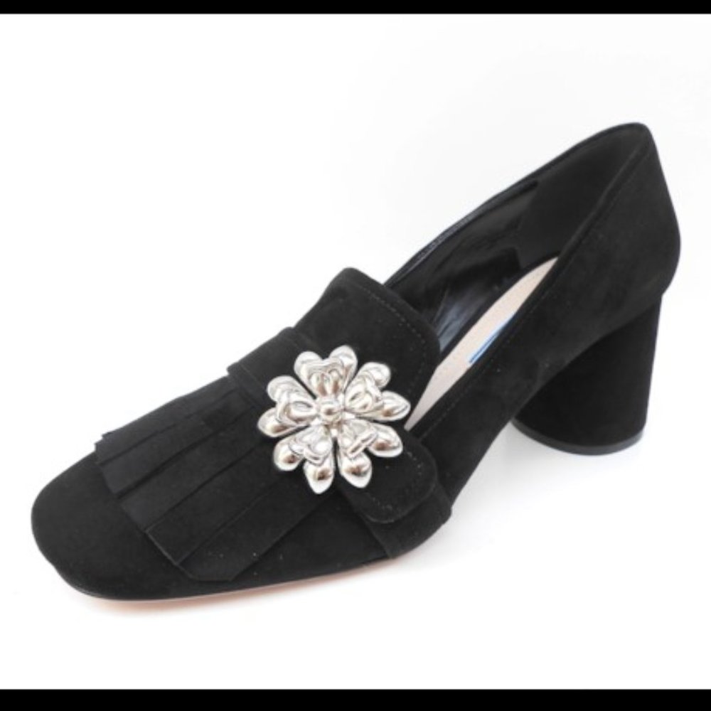 PRADA Suede heels in black NEW Size EU 40/US 10